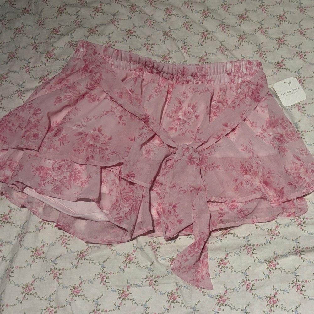 Altar'd State Pink Floral skirt